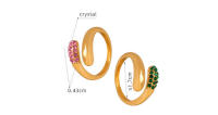 Conjunto de anillos de circón brillante geométrico elegante, joyería portátil de acero inoxidable 316L con hoja de arce - details 1