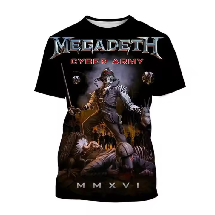 Camisetas con estampado 3D de talla grande para hombre y mujer, banda de Rock, informal, Punk, divertido, Hip Hop, Pop, deportes, manga corta transpirable de secado rápido - 1