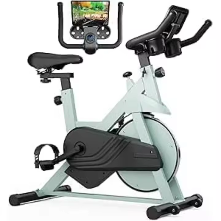 Superun Bicicleta Estática para Interior, Bicicleta Estacionaria con Resistencia Magnética Ajustable, Bicicleta Estacionaria con Pantalla LCD y App, Capacidad de Carga de 136 kg - 1