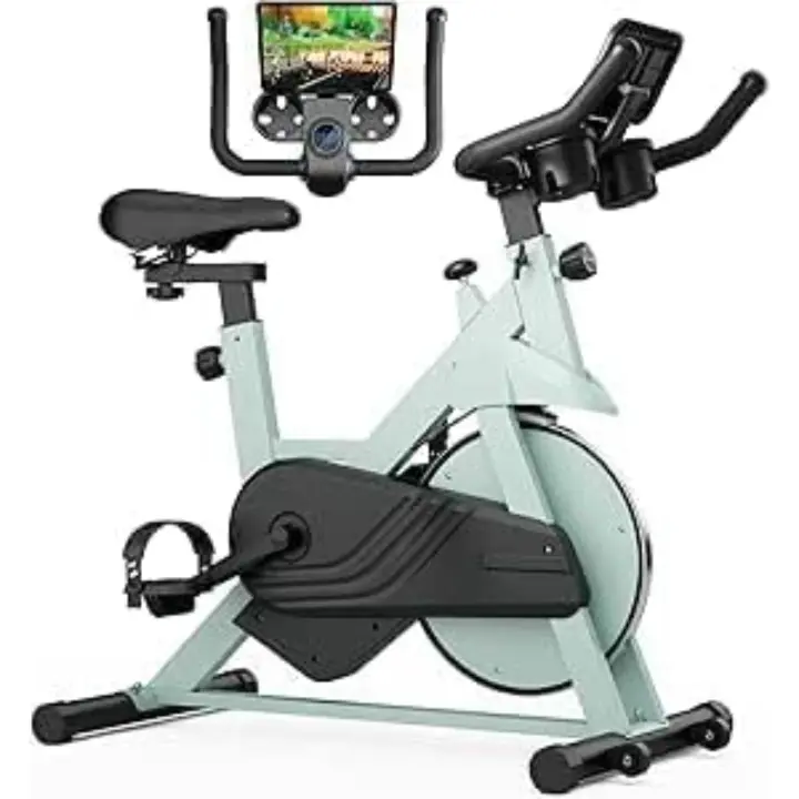 Superun Bicicleta Estática para Interior, Bicicleta Estacionaria con Resistencia Magnética Ajustable, Bicicleta Estacionaria con Pantalla LCD y App, Capacidad de Carga de 136 kg - 1