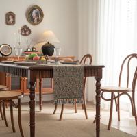Camino de mesa de Jacquard con bandera de mesa, mantel de algodón con borlas, decoración de mesa Vintage gruesa - details 6