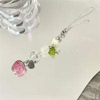 Cadena para teléfono móvil, sombrero verde fresa, llavero con cuentas, colgante, bolso con lazo, colgante de libro de tarjetas para chica bonita - details 3