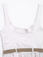 TRAFZA 2025 verano mujer cuello cuadrado cinturón decorar sin mangas cremallera Sling vestidos mujeres High Street plisado Mini vestido - details 11