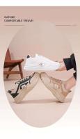 2025 primavera nueva moda urbana Ins estilo coreano Casual blanco de suela gruesa papá estudiante correr zapatos deportivos con cordones - details 2