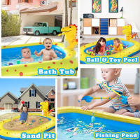 Piscina aspersora inflable para niños aspersor de dinosaurios piscina para niños patio trasero almohadilla rociadora piscina juguetes acuáticos al aire libre - details 6