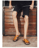 Zapatos de playa de cuero de verano de gran tamaño 2022, sandalias de piel de vaca para exteriores de una palabra, sandalias para hombre - details 13