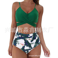 Bikini de dos piezas de cintura alta con estampado de leopardo, traje de baño sexy para mujer - details 28