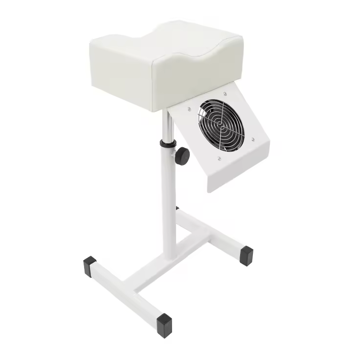 Silla de pedicura móvil, silla para el cuidado de los pies con succión, taburete de salón, reposapiernas ajustable en altura, reposapiés, reposapiernas para reposapiernas, salón de belleza y salón de uñas, 31 x 28 x 45 cm (blanco) - 1