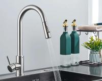 Quyanre Oro pulido extraíble fregadero agua grifo mezclador de una sola manija grifo de ducha de cocina con rotación de 360 ​​grados - details 6