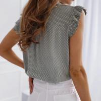 Top de verano para mujer elegante blusa sin mangas con volantes túnica sexy - details 8