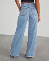Jeans de Pierna Ancha para Mujer 2025 Pantalones Denim Gris con Estilo Vintage - details 6