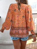 Blusa camisa floral rosa para mujer, top suelto de manga larga, ropa de calle, traje de oficina, ropa de mujer para otoño y primavera - details 22