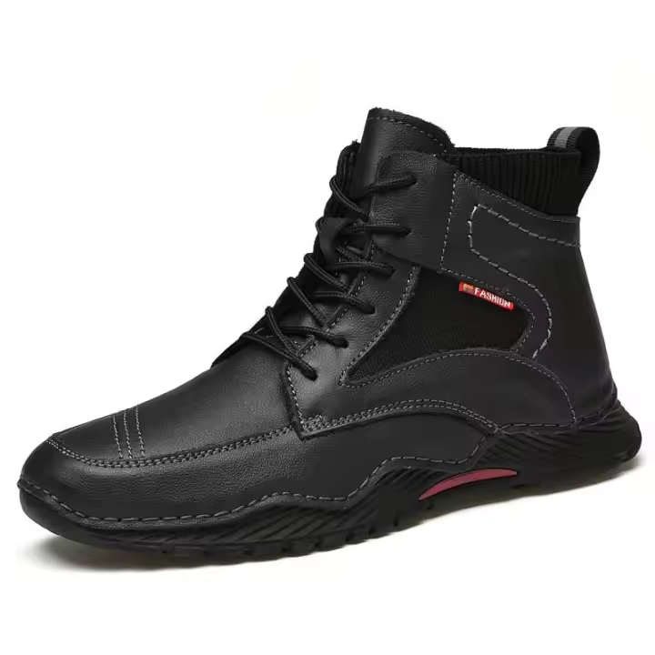 Marca de alta calidad Zapatillas De Baloncesto botas de invierno de piel para hombre precio bajo de fábrica de cuero casual - 1