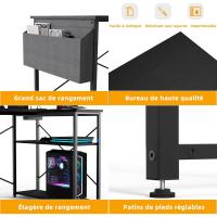 100x70 cm Mesa en Forma L Estantes Almacenamiento Esquina Reversible Gaming Mesa Gamer Escritorio para Estudio Trabajo Oficina Dormitorio Hogar - details 7