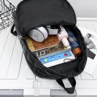 Mochila De algodón espacial para mujer, bolso de hombro de hilo de diseñador de diamantes, bolso escolar de gran capacidad, nueva moda coreana - details 26