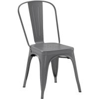 comedor de metal apilables con respaldo para bistró, cocina, interior y exterior, Negro, 51 x 43 x 85 cm - details 13