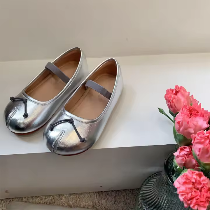 Plata falso sub-toe compañero de clase zapatos de cuero pequeños para niños boca ligera bebé princesa zapatos - 1