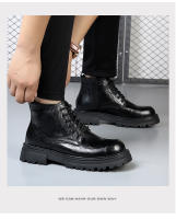 Nuevas botas de cuero de algodón. Botas cortas de locomotora interior de suela gruesa de estilo británico fino. - details 18