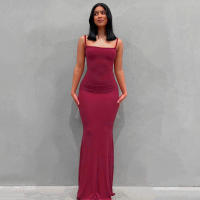 Vestido Largo para Mujer 2025 Correas Estables + Tela Elástica Estilo Moldeado SKIMS - details 12