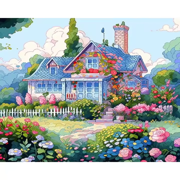Pintura al número Ruopoty 40x50cm en lienzo moderno arte de mano para decoración del hogar kit de arte DIY película de propylento - 1