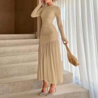 Mia Muse Vestidos de mujer para todas las estaciones Elegante cintura con flecos franceses en diseño Manga larga Cuello redondo Adorno de lechuga Vestidos de aniversario - details 4