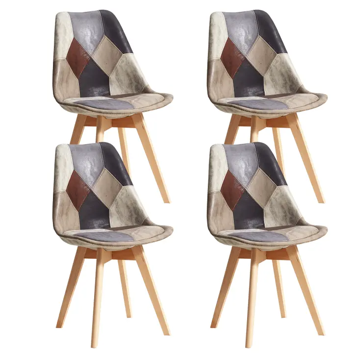 EGOONM-Sillas de comedor modernas con patas de madera maciza, muebles para el hogar, sillas de Bar de ocio, marrón, 4 piezas por juego - 1