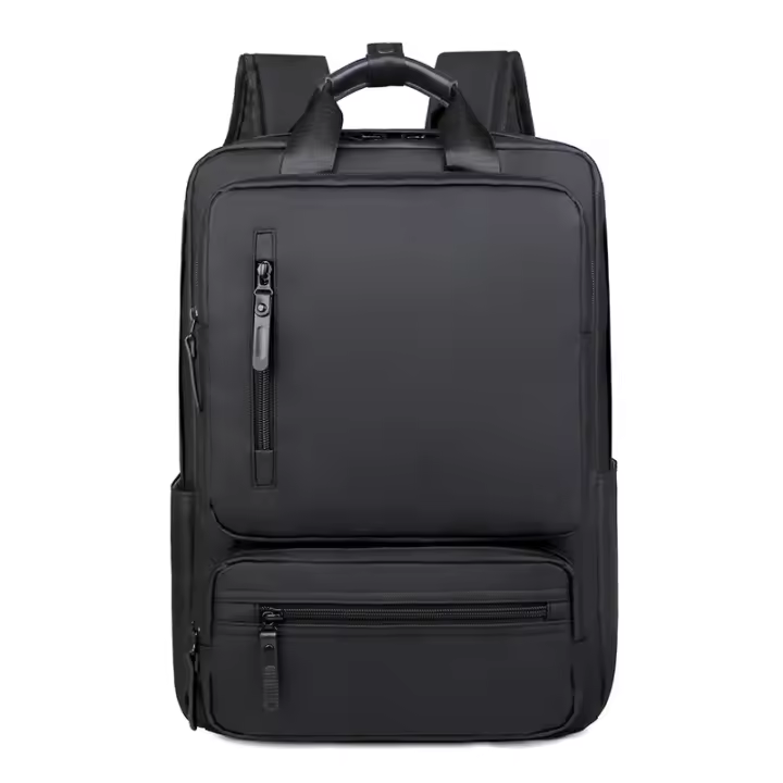 Mochila multifuncional para hombre, bolso para portátil, mochila de mano negra - 1