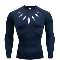 Camiseta Deportiva De Compresión Para Hombre Secado Rápido Manga Larga Primavera Otoño Transpirable Talla S-3XL Con Estampado Base Delgada Para Fitness - details 4