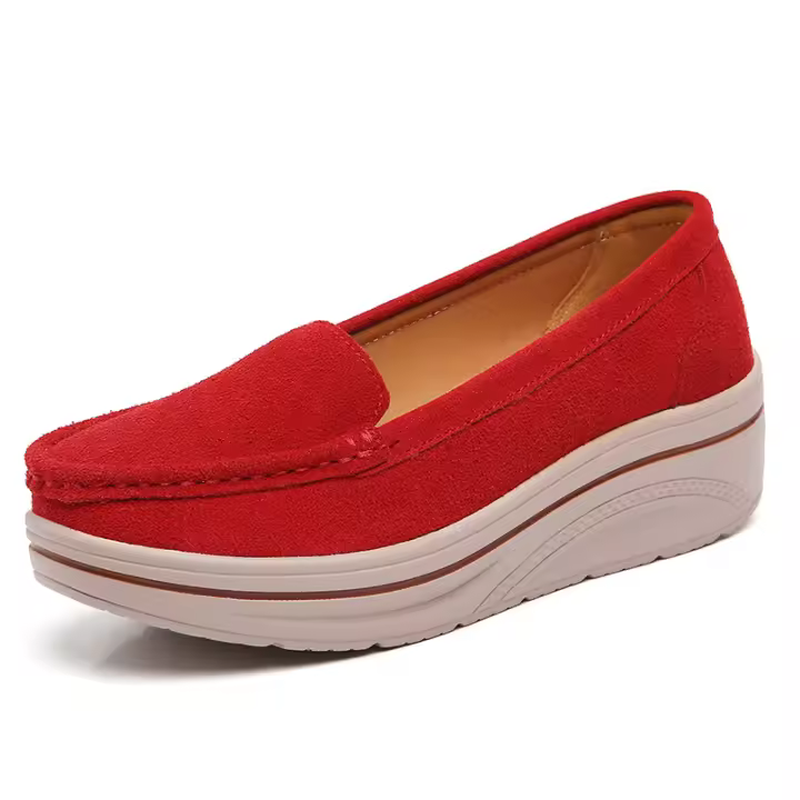 Mocasines sin cordones para mujer Mocasines de gamuza cómodos Zapatos bajos anchos - 1