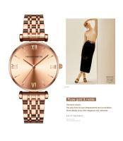 Reloj de Cuarzo Casual de Oro Roso para Damas Correa de Acero Inoxidable - details 11
