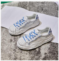 Zapatos blancos nuevos de piel de concha, zapatos de plataforma con suela gruesa, zapatos deportivos transpirables y versátiles para mujer. - details 22