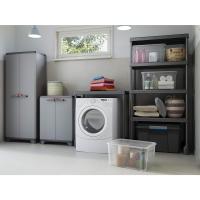 Armario Alto de Resina 2 Puertas, 3 Baldos Regulables en Altura Tamaño 173 x 68 x 39 cm Gris/Negro - details 4