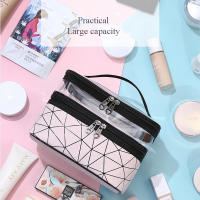 Bolsa De Maquillaje Portátil Para Mujer Organizador De Baño Impermeable De Gran Capacidad Caja De Cosméticos Con Cierre De Cremallera Para Viajes - details 1