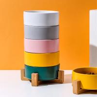 Bol para Mascotas de Cerámica con Soporte de Madera Alimentador y Regador para Perros y Gatos - details 4