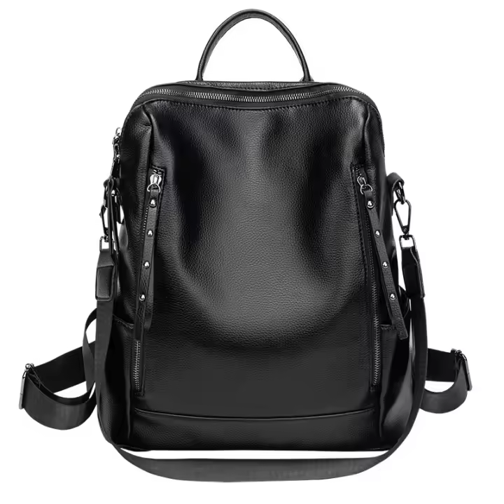 Versión coreana de la mochila de moda versátil tendencia mochila de cuero suave de pu de gran capacidad bolso de doble propósito - 1