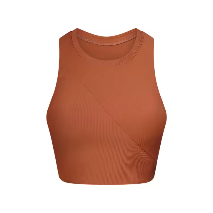 Sujetador deportivo de yoga para mujer SHINBENE con cuello alto y diseño de costilla para gimnasio y entrenamiento tipo Racerback con built in bra - 1