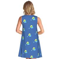 Vestido Duo de búho sin mangas informal para mujer, divertido pájaro verde, viajes personalizados, D-Duogos - details 177