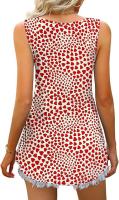 Verano nuevo con cuello en v sin mangas chaleco falda casual estampado tropical de flores vestido mujer - details 4