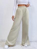 Pantalones de pana para mujer, pantalón liso con abertura, pierna recta, cintura alta, ancho, otoño, elegante y Original - details 15
