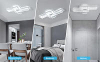 38W Plafón LED rectangular moderno, blanco, 90*50*9cm - luz blanca 6500K 220V - Iluminación Interior de Estilo Nórdico - Para Sala de estar, Dormitorio, Comedor, Salón - details 1