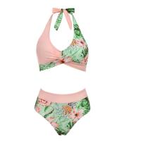 Bikini con estampado floral para mujer, traje de baño de dos piezas, de cintura alta, para adolescentes - details 40