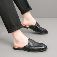 Zapatillas de cuero con punta en relieve para hombre, zapatos cómodos, ligeros, informales, formales, talla 38-47 - details 10