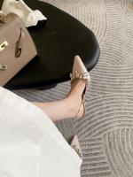 Cadena de diamantes de imitación tacones altos nuevo temperamento puntiagudo bolsa de banquete francés sandalias de cabeza zapatos individuales vacíos - details 20