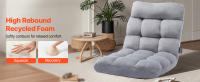 Silla de piso SucceBuy: sofá plegable de espuma reciclada con 14 posiciones ajustables. Silla de suelo con respaldo, gris - details 1