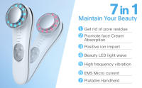 masajeador facial radiofrecuencia de iones de luz de color limpiador eléctrico de cara, leche de lavado y mascarilla facial caliente importador de esencia masajeador cepillo facial eléctrico - details 1