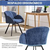 Silla Giratoria de Oficina 360° Diseño de Flor para Escritorio Silla de Maquillaje Chenilla para Sala de Estar, Dormitorio y Estudio Color Blanco - details 12