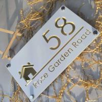 Placa de Número de Casa Moderna de Acrílico Cortado Láser Personalizado - details 10