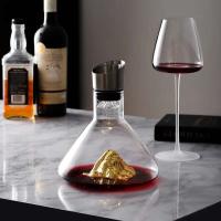 Botella de whisky y iceberg dorado de 1,5 litros, tarro de vidrio hecho a mano sin plomo, dispensador de vino espesado, accesorios de bar - details 12