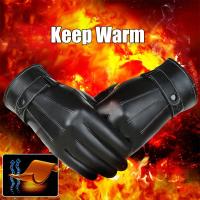 Guantes de conducción impermeables completos para invierno, guantes de cuero, pantalla táctil, forro polar térmico - details 6