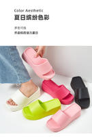 Zapatos de verano para mujer, zapatillas de suela gruesa con sensación de pies, con tacón pequeño y pendiente, Instagram, novedad - details 4